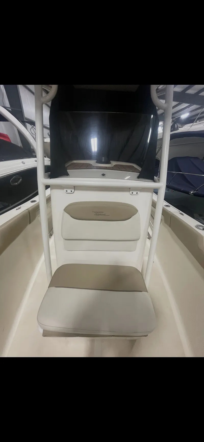 Slide: The Image of Interior view of a 2019 Pioneer 202 Sportfish boat. - 9
