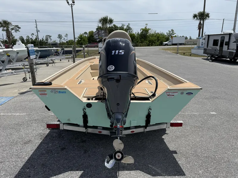 Slide: The Image of 2025 G3 Bay 20 Seadeck boat with 115 HP motor on trailer. - 3