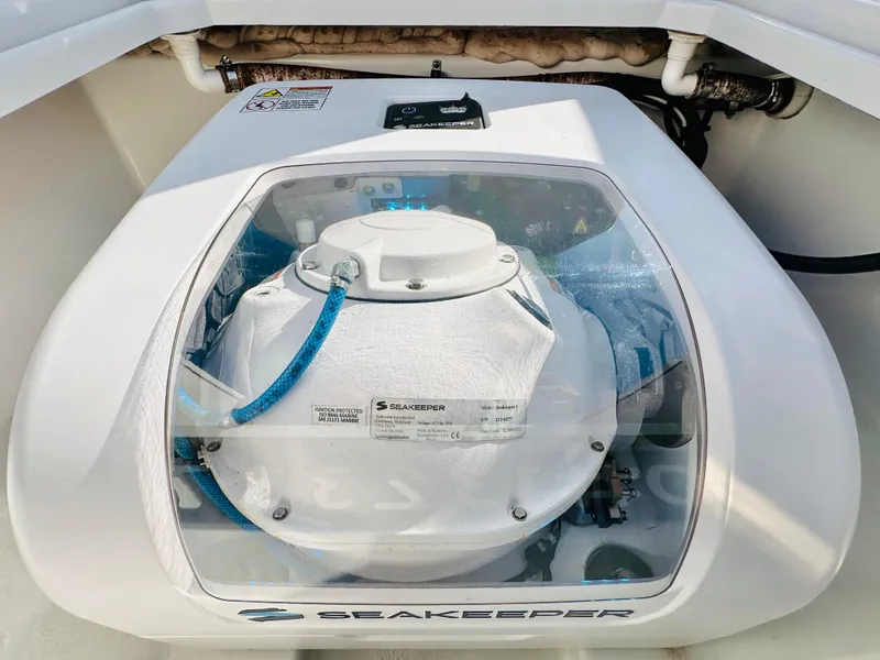 Slide: The Image of Seakeeper stabilizer in 2020 Sportsman Open 282 Center Console boat. - 13