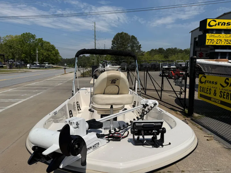 Slide: The Image of 2021 Carolina Skiff 192 JLS boat parked near sales and service center. - 10