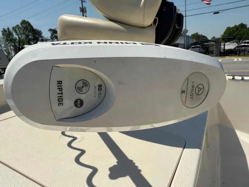 Slide: The Image of 2021 Carolina Skiff 192 JLS with Minn Kota Riptide trolling motor. - 14