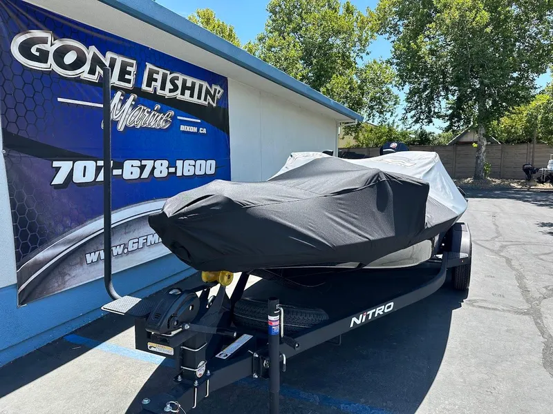Slide: The Image of Covered 2025 Nitro Z19 Pro boat on trailer at Gone Fishin' Marine dealership. - 35