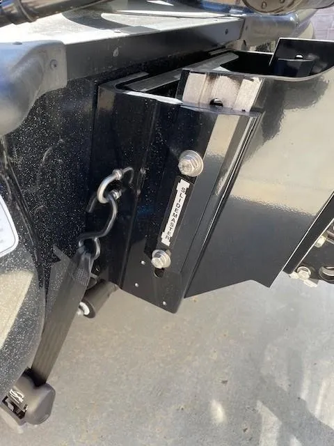 Slide: The Image of 2024 Nitro Z20 boat component with black metal finish and secure fastenings. - 5