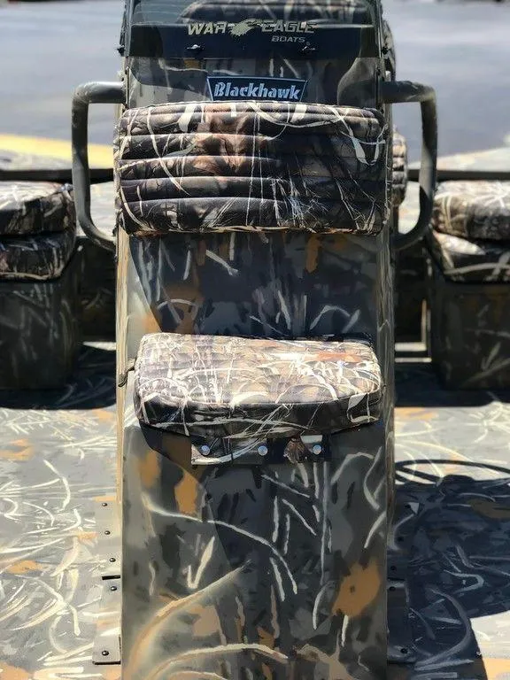 Slide: The Image of 2025 War Eagle Blackhawk 961 boat seat with camouflage design. - 10