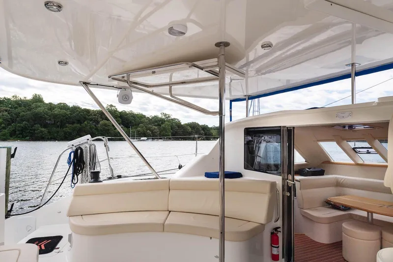 Slide: The Image of Luxurious 2017 Balance 451 yacht interior with comfortable seating and scenic water view. - 2