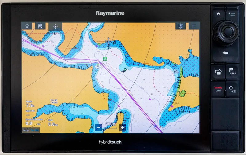 Slide: The Image of Raymarine chartplotter displaying nautical map on Balance 451, 2017 model. - 39