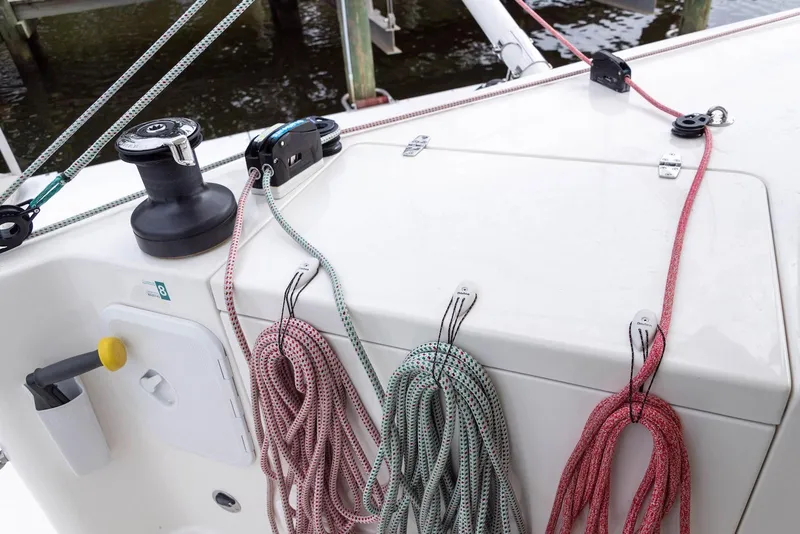 Slide: The Image of Sailboat deck with ropes and winch, Balance 451 model, 2017. - 41