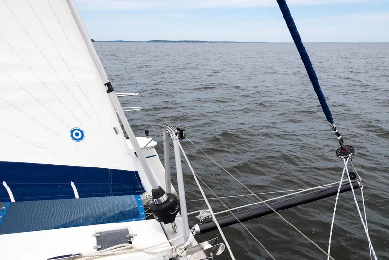 Slide: The Image of Sailing on a Balance 451 catamaran, 2017 model, with open sea view. - 7