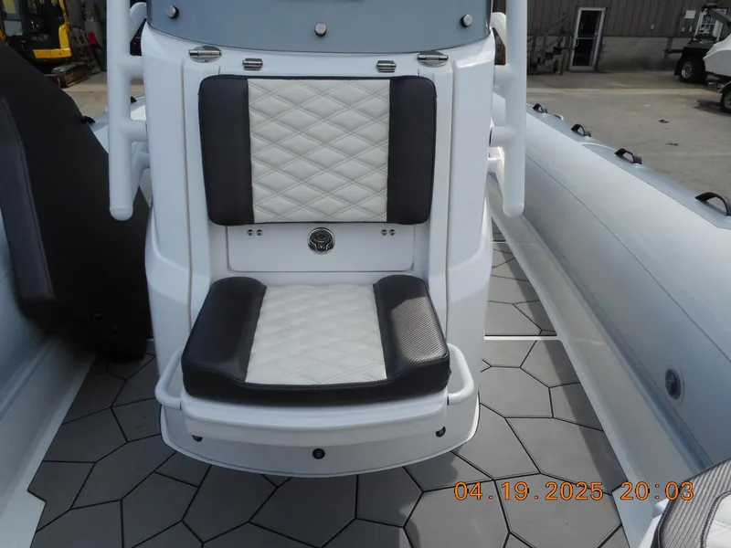 Slide: The Image of 2025 Highfield Sport 760 boat seat with quilted upholstery and modern design. - 15
