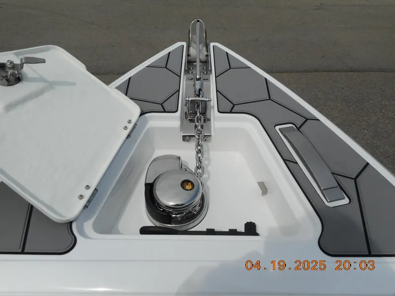 Slide: The Image of Highfield Sport 760 boat anchor system, 2025 model, featuring modern design and functionality. - 18
