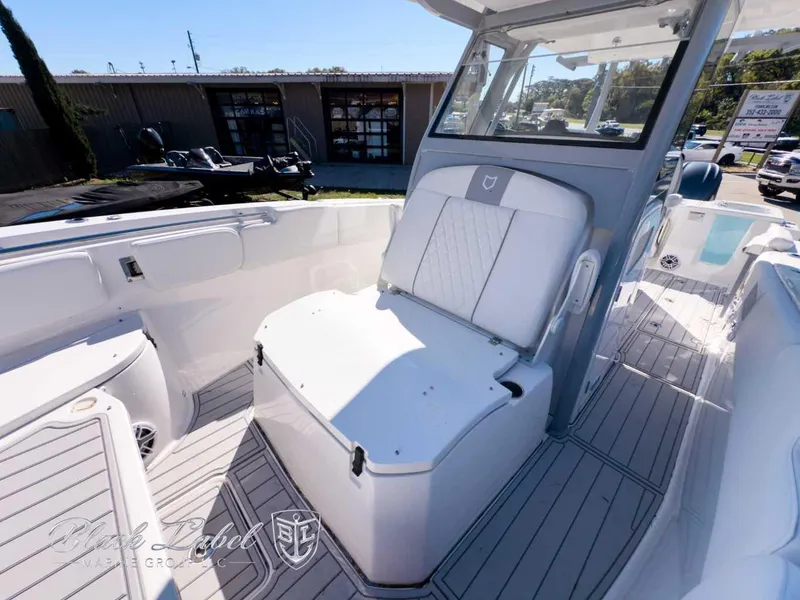 Slide: The Image of 2025 Sea Fox 288 Commander boat interior with seating and modern design. - 7