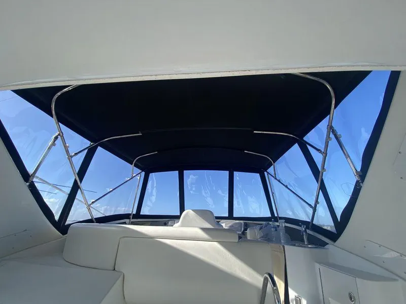 Slide: The Image of Interior view of 2000 Carver 396 Motor Yacht with blue sky background. - 14