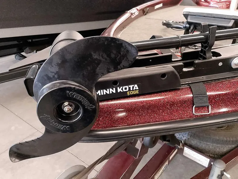 Slide: The Image of Minn Kota Edge trolling motor on 2001 Triton TR186 SC boat. - 6