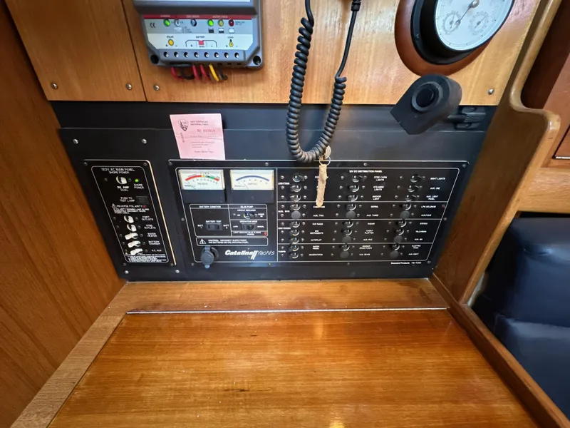 Slide: The Image of Control panel of a 2005 Catalina 350 yacht. - 45