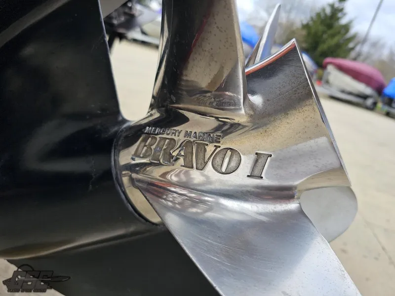 Slide: The Image of Close-up of Mercury Marine Bravo I propeller on a 2005 Baja 25 Outlaw boat. - 35