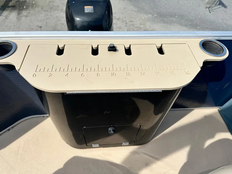 Slide: The Image of 2015 Godfrey Sweetwater 2086FCS boat with integrated measuring board and cup holders. - 10