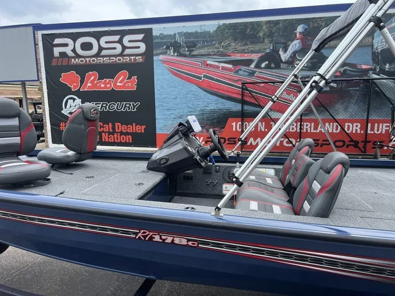 Slide: The Image of 2022 Ranger RT178C boat at Ross Motorsports dealership display. - 11