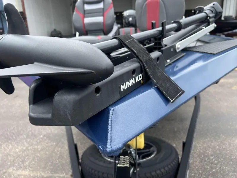 Slide: The Image of 2022 Ranger RT178C boat with Minn Kota trolling motor, close-up view. - 12
