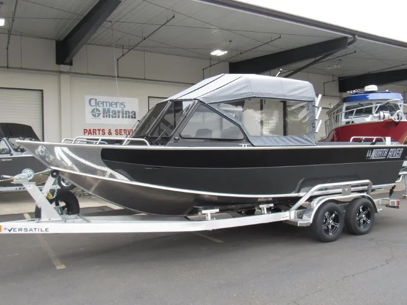 Slide: The Image of 2025 North River 23 SEAHAWK RTF boat on trailer at Clemens Marina. - 1