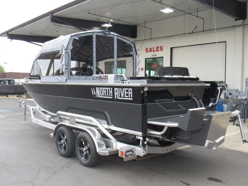 Slide: The Image of 2025 North River 23 SEAHAWK RTF boat on trailer at sales lot. - 3