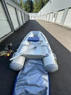 Slide: The Image of Inflatable boat in storage area, Pearson 385 model, 1985. - 31