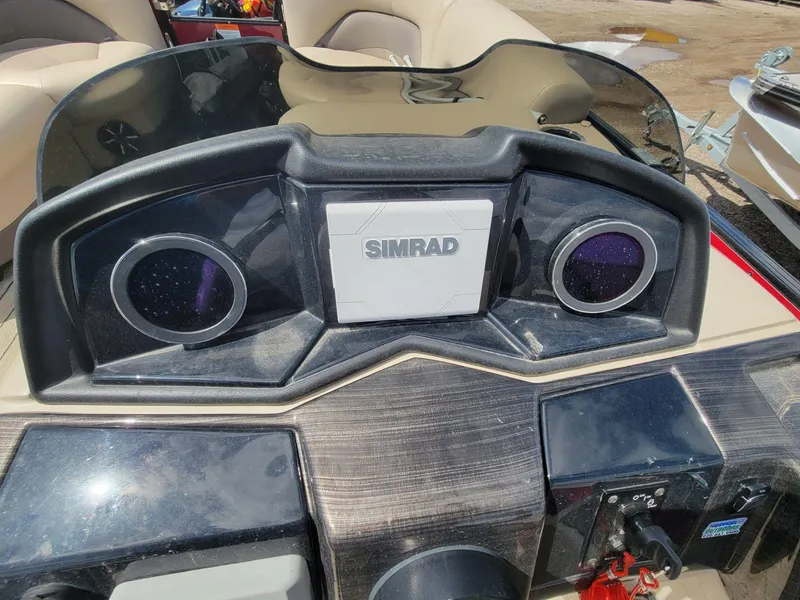 Slide: The Image of Dashboard of 2021 Landau 220 Atlantis boat with Simrad navigation system. - 20