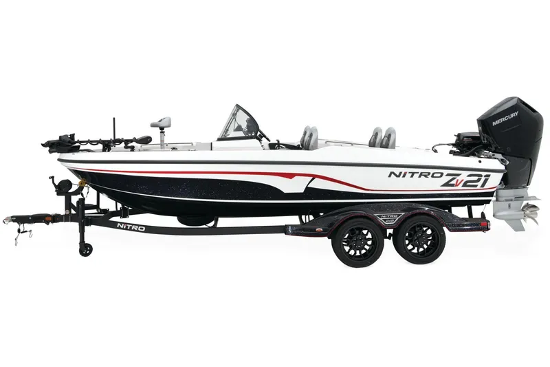 Slide: The Image of 2025 Nitro ZV21 Pro boat interior with Garmin electronics and comfortable seating. - 3