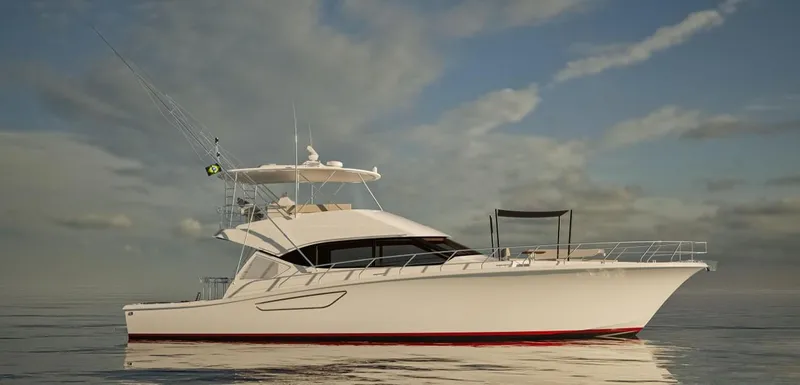 Slide: The Image of 2026 Pro Boat Yachts Pro Boat 68 cruising on calm waters under a cloudy sky. - 3