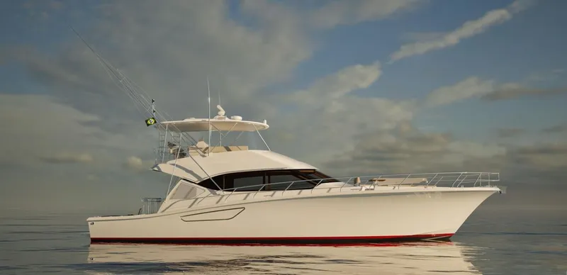 Slide: The Image of 2026 Pro Boat Yachts Pro Boat 68 cruising on calm waters under a cloudy sky. - 5