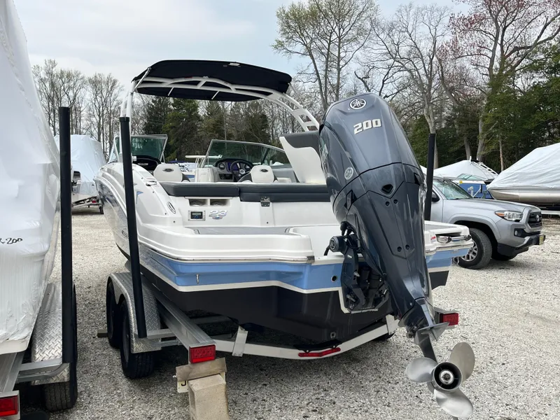 Slide: The Image of 2023 Chaparral 23 SSIOB boat on trailer with Yamaha 200 outboard motor. - 3