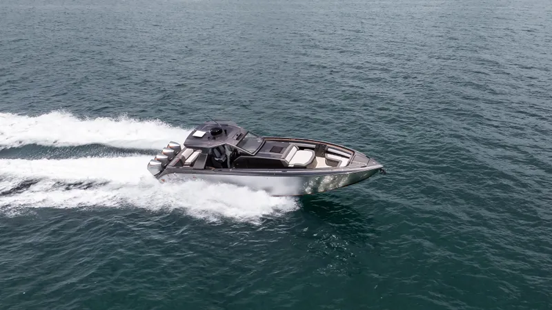 Slide: The Image of 2025 Cigarette 42 Auroris speedboat cruising on open water. - 15