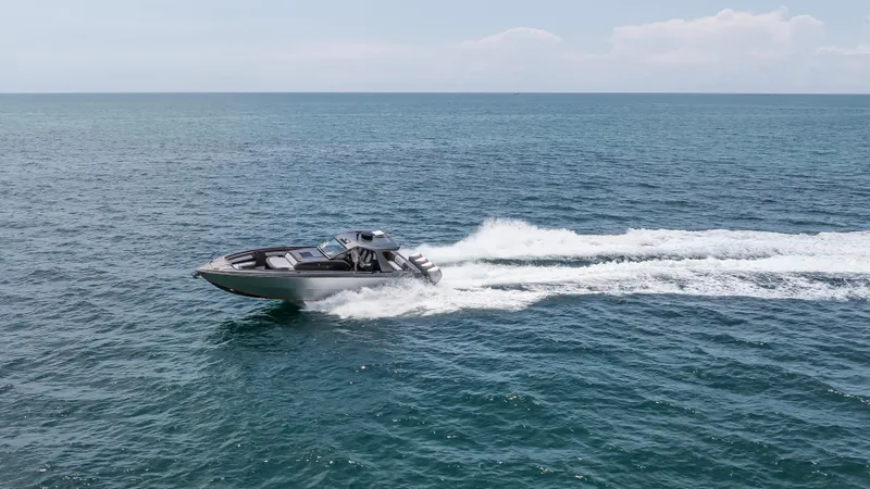 Slide: The Image of 2025 Cigarette 42 Auroris speedboat cruising on open ocean waters. - 23