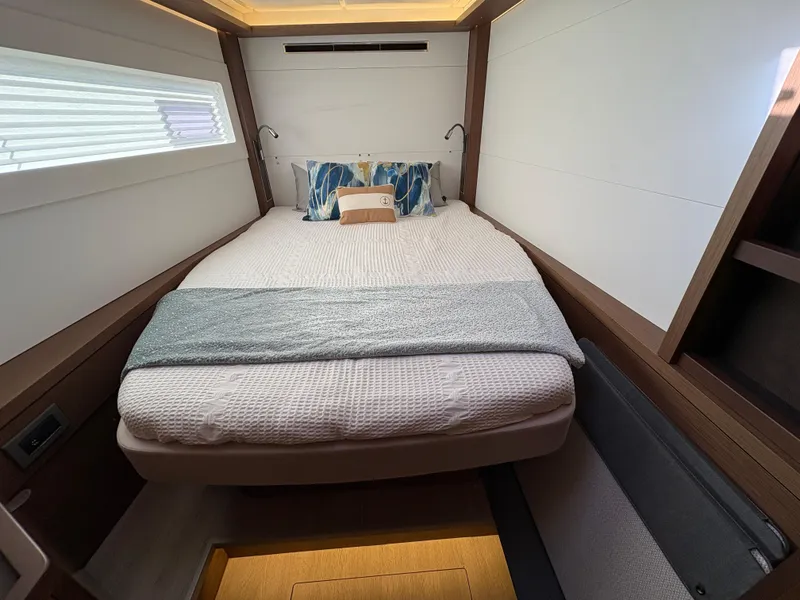 Slide: The Image of Luxurious cabin interior of 2018 Dufour 560 Exclusive yacht with cozy bedding. - 29