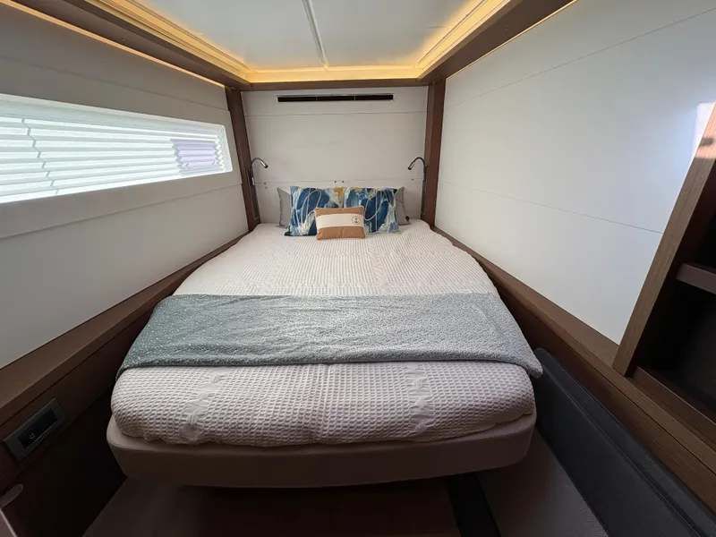 Slide: The Image of Luxurious cabin interior of 2018 Dufour 560 Exclusive yacht with cozy bedding. - 30