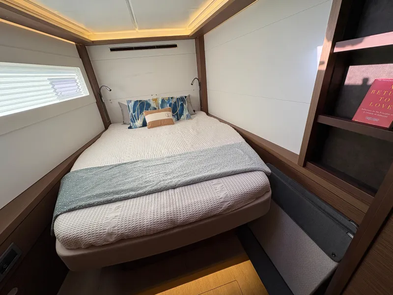 Slide: The Image of Luxurious cabin interior of 2018 Dufour 560 Exclusive yacht with cozy bedding. - 31