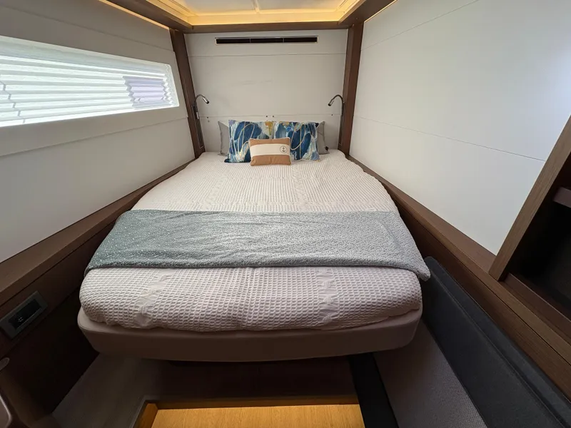 Slide: The Image of Luxurious cabin interior of 2018 Dufour 560 Exclusive yacht with cozy bedding. - 33