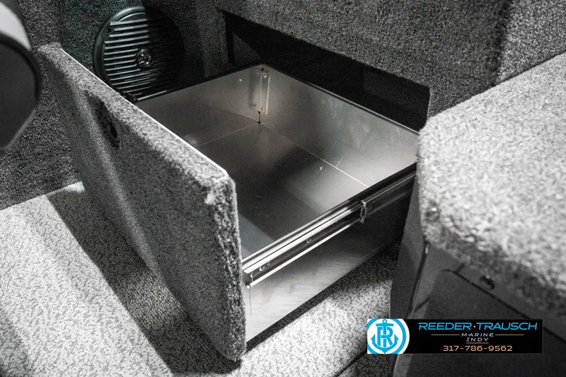 Slide: The Image of Open storage compartment in 2025 Lund 1875 Impact XS boat interior. - 34