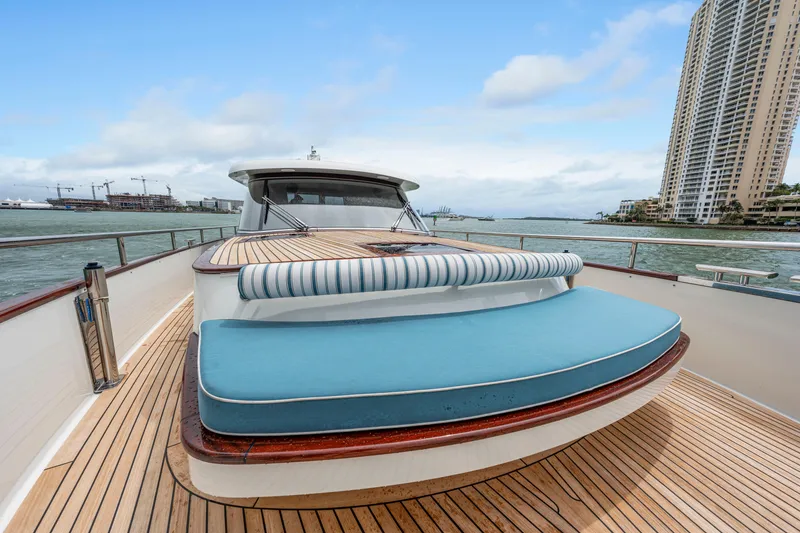Slide: The Image of Luxurious 2021 Steeler 60 S Performance yacht with spacious deck and waterfront view. - 26