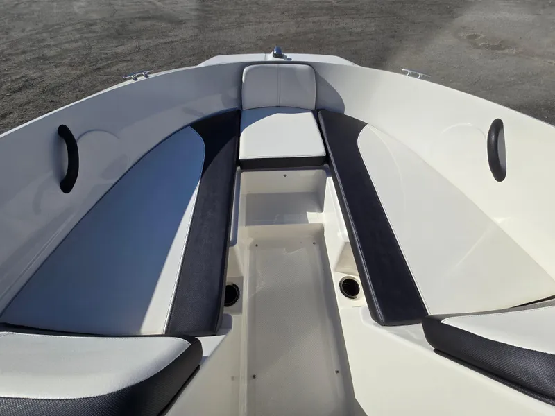 Slide: The Image of 2015 Sea Ray SPX 190 boat interior with sleek seating and modern design. - 15