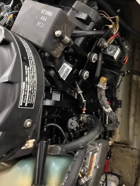 Slide: The Image of Close-up of a 2002 Sea-Doo Sport Boats 180 Challenger engine components. - 5
