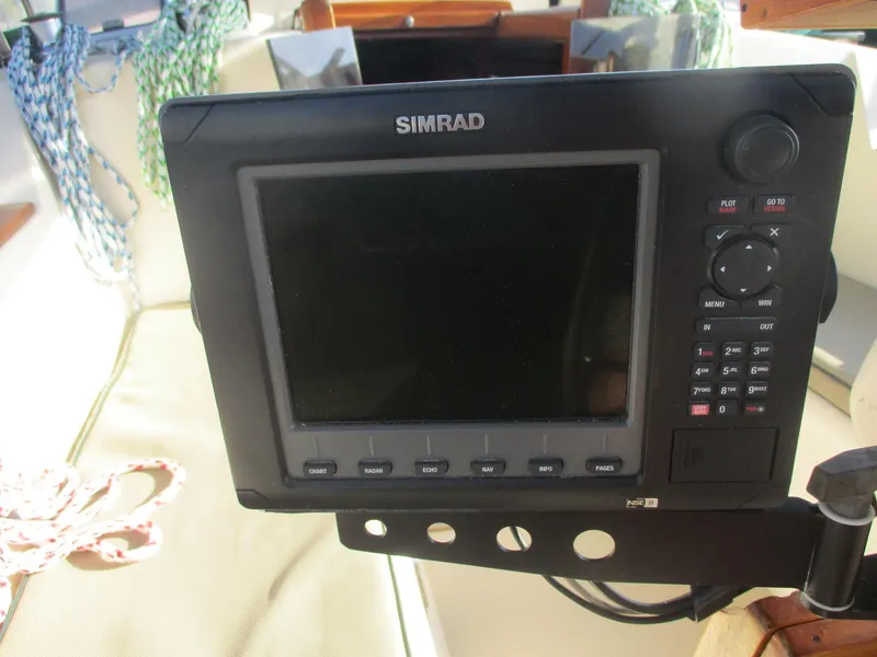 Slide: The Image of Simrad navigation system on 1999 Island Packet 380 sailboat. - 22