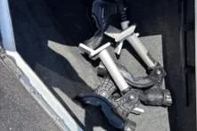 Slide: The Image of Boat storage compartment with adjustable rod holders, 2023 Smoker Craft Excursion 176 DC. - 23