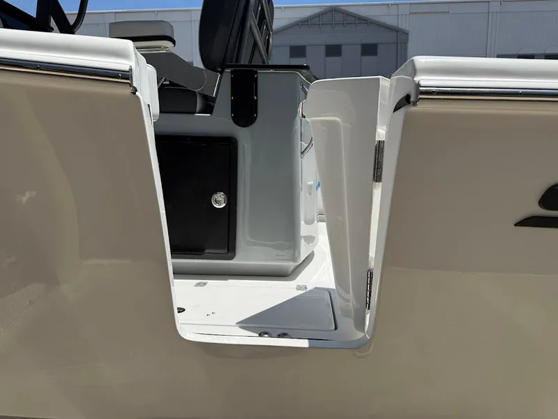 Slide: The Image of 2025 Sea Pro 262 Offshore boat interior, featuring a sleek design and modern seating. - 11