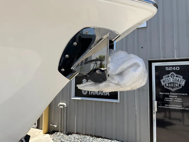 Slide: The Image of 2025 Sea Pro 262 Offshore boat detail at West Coast Marine service department. - 3