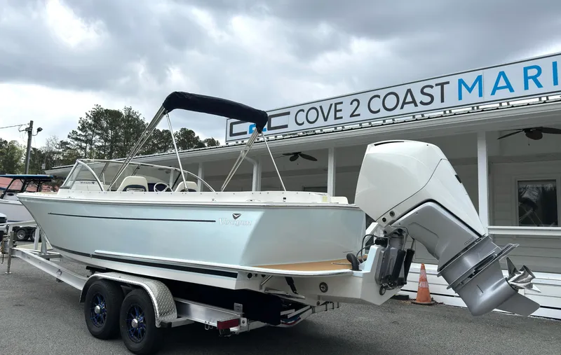 Slide: The Image of 2016 Vanquish 26 DC boat on trailer at Cove 2 Coast Marina. - 20