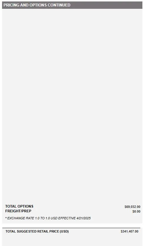 Slide: The Image of 2025 MasterCraft X24 pricing details with total options and retail price. - 9