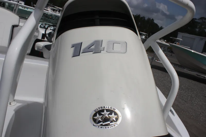 Slide: The Image of 2020 Caravelle 19 EBo Bowrider engine with "140" label and ultra-low emission badge. - 3