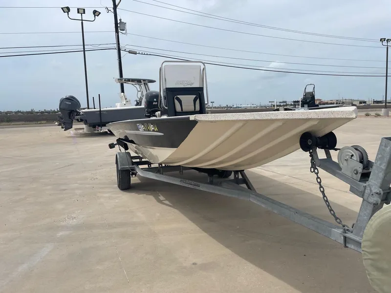 Slide: The Image of 2017 Alumacraft 1860 BAY CC TUNNEL boat on trailer in parking lot. - 6