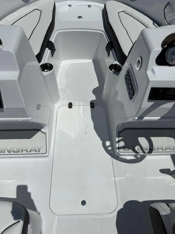 Slide: The Image of 2025 Stingray 172SC boat interior with seating and storage compartments. - 24