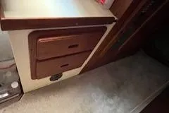 Slide: The Image of 1987 Morgan Catalina Morgan 41 Classic yacht bathroom with sink, toilet, and mirror. - 40